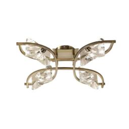 Netlighting Kromo Semi Flush Ceiling 4 Light G9 Antique Brass in Bronze - thumbnail 1