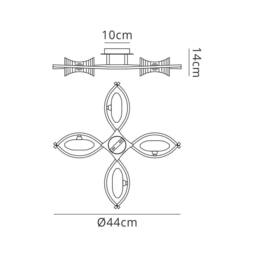 Netlighting Kromo Semi Flush Ceiling 4 Light G9 Antique Brass in Bronze - thumbnail 2