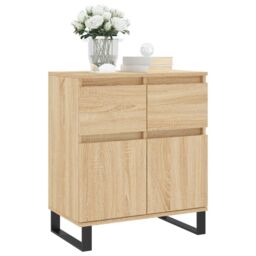 Berkfield Home Sideboard Sonoma Oak 60x35x70 cm Engineered Wood in Brown - Size: 60 x 35 x 70 cm - thumbnail 3