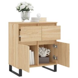 Berkfield Home Sideboard Sonoma Oak 60x35x70 cm Engineered Wood in Brown - Size: 60 x 35 x 70 cm - thumbnail 4