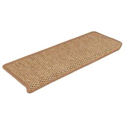 Berkfield Home Stair Mats Self-adhesive Sisal-Look 15 pcs 65x21x4 cm Orange - Size: Medium - thumbnail 3