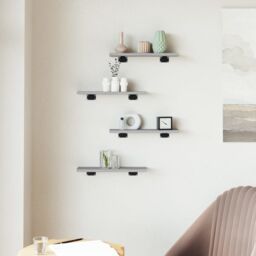 Berkfield Home Wall Shelves 4 pcs Grey Sonoma 40x10x1.5 cm Engineered Wood - thumbnail 3