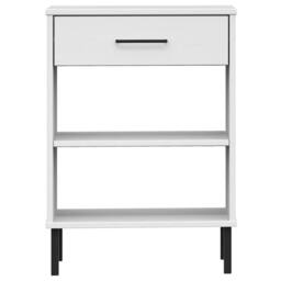 Berkfield Home Beautiful Console Cabinet with Metal Legs White Solid Wood Pine OSLO - thumbnail 4