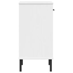 Berkfield Home Beautiful Console Cabinet with Metal Legs White Solid Wood Pine OSLO - thumbnail 6