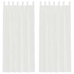 Berkfield Home Voile Curtains with Loops 2 pcs White 140x245 cm - thumbnail 3