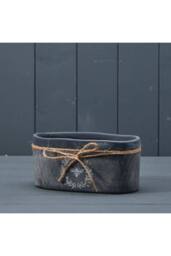 KDMD Ceramic Rustic Black Indoor Planter 10cm