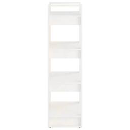 Berkfield Home Book Cabinet/Room Divider White 60x35x125 cm Solid Wood - Size: 60 x 35 x 125 cm - thumbnail 4