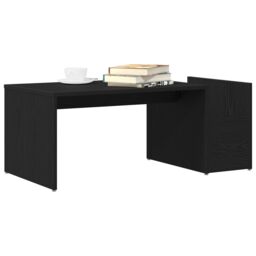 Berkfield Home Black Oak Coffee Table - 90x45x35 cm - Made of Engineered Wood - Size: 90 x 45 x 35 cm - thumbnail 3