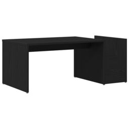 Berkfield Home Black Oak Coffee Table - 90x45x35 cm - Made of Engineered Wood - Size: 90 x 45 x 35 cm - thumbnail 2