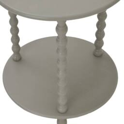 Wyld Haus Thui Grey Round Wood Side Table with Bottom Shelf - thumbnail 4