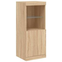 Berkfield Home Sideboards with LED Lights 3 pcs Sonoma Oak Engineered Wood in Light Tan - thumbnail 7
