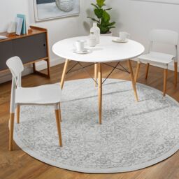 Livabliss Roma-Vintage Off-White Grey Charcoal Traditional Boho Living Dining Bedroom Rug - Size: 60 cm x 90 cm - thumbnail 8