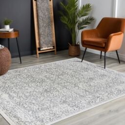 Livabliss Roma-Vintage Off-White Grey Charcoal Traditional Boho Living Dining Bedroom Rug - Size: 60 cm x 90 cm - thumbnail 7