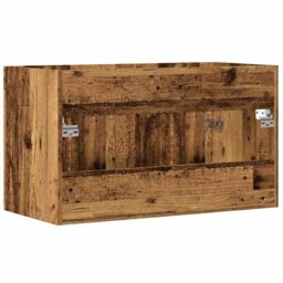 Berkfield Home Bathroom Sink Cabinet Old Wood 80x38.5x46 cm Engineered Wood in Brown - thumbnail 6