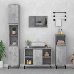 Berkfield Home Sink Cabinet Concrete Grey 80x33x60 cm Engineered Wood - Size: 80 x 33 x 60 cm