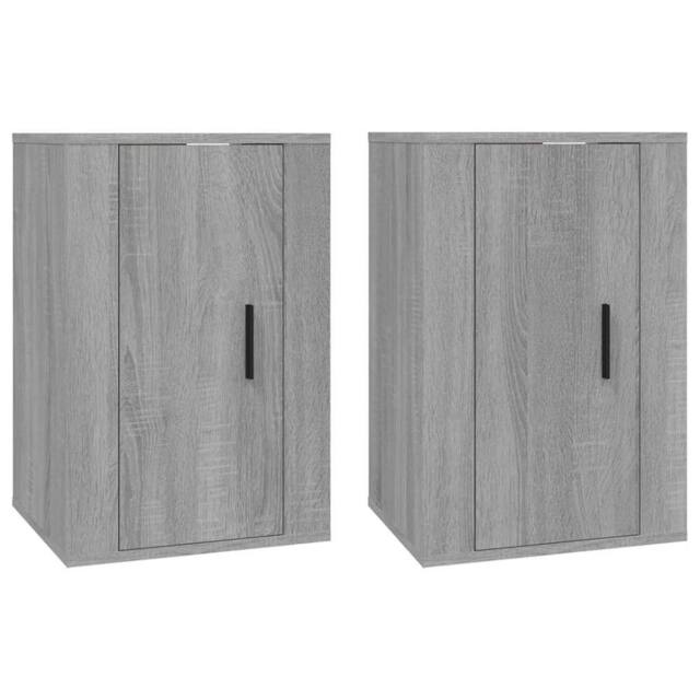 Berkfield Home Wall Mounted TV Cabinets 2 pcs Grey Sonoma 40x34.5x60 cm - image 1