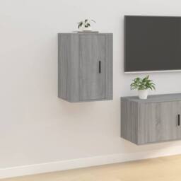 Berkfield Home Wall Mounted TV Cabinets 2 pcs Grey Sonoma 40x34.5x60 cm - thumbnail 4