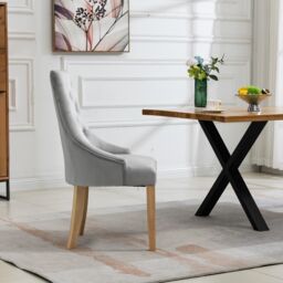 Artemis Home Ravenna Velvet Dining Chairs - Set of 2 in Silver - thumbnail 4