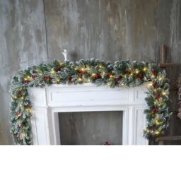AKA 9ft Christmas garland fireplace natural looking rustic spruce in Green - thumbnail 2