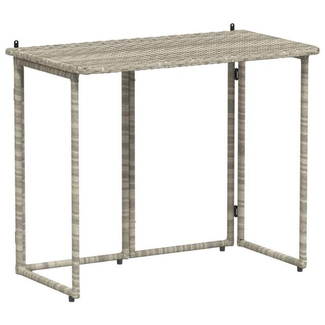 Berkfield Home Folding Garden Table Light Grey 90x51x75 cm Poly Rattan - Size: 90 x 51 x 75 cm - image 1