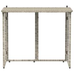 Berkfield Home Folding Garden Table Light Grey 90x51x75 cm Poly Rattan - Size: 90 x 51 x 75 cm - thumbnail 4