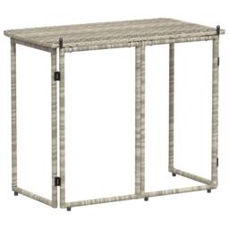 Berkfield Home Folding Garden Table Light Grey 90x51x75 cm Poly Rattan - Size: 90 x 51 x 75 cm - thumbnail 6