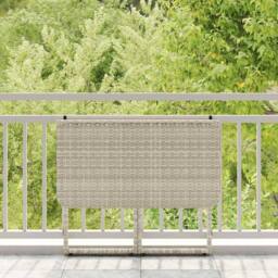 Berkfield Home Folding Garden Table Light Grey 90x51x75 cm Poly Rattan - Size: 90 x 51 x 75 cm - thumbnail 3