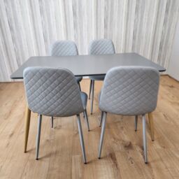 KOSY KOALA Dining Table Set with 4 Chairs Dining Room & Kitchen table set of 4 in Grey - thumbnail 3