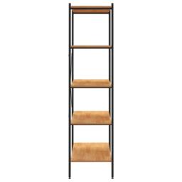 Berkfield Home 5-Tier Shelving Unit Black & Oak 80x40x163 cm - Size: 80 x 40 x 163 cm - thumbnail 4