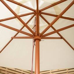 Samuel Alexander 2.7m Cream Outdoor Wooden Garden Parasol Sun Shade with Carry Bag - thumbnail 4
