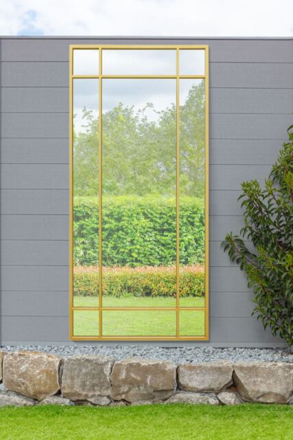 "MirrorOutlet Gold Contemporary Wall & Leaner Garden Mirror 71""x 33"" 180x85cm - Size: 1 Pack" - image 1