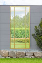"MirrorOutlet Gold Contemporary Wall & Leaner Garden Mirror 71""x 33"" 180x85cm - Size: 1 Pack" - thumbnail 2