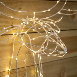 Samuel Alexander 70cm Festive Christmas Indoor Outdoor Twinkling LED Reindeer Head in Warm White in Beige - thumbnail 5
