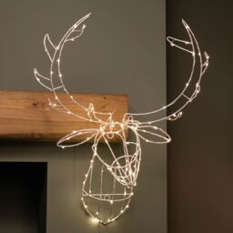 Samuel Alexander 70cm Festive Christmas Indoor Outdoor Twinkling LED Reindeer Head in Warm White in Beige