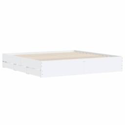 Berkfield Home Bed Frame with Drawers without Mattress White 180x200 cm Super King - thumbnail 4