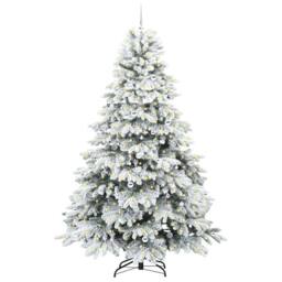Berkfield Home Artificial Christmas Tree with 300 LEDs Green 240 cm PE & PVC - thumbnail 3
