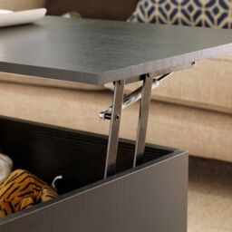 Home Source Wooden Coffee Table With Lift Up Top & 2 Large Storage Drawers in Black - thumbnail 5