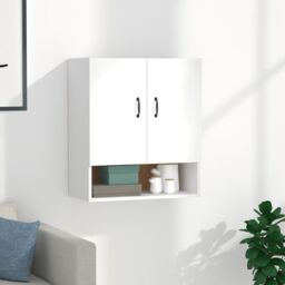Berkfield Home Wall Cabinet White 60x31x70 cm Engineered Wood - Size: 60 x 31 x 70 cm - thumbnail 1