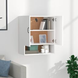 Berkfield Home Wall Cabinet White 60x31x70 cm Engineered Wood - Size: 60 x 31 x 70 cm - thumbnail 3