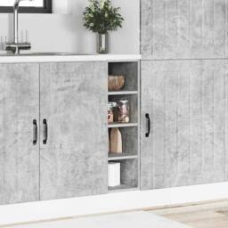 Berkfield Home Bottom Cabinet Concrete Grey 20x44, 5x81, 5 cm Engineered Wood - thumbnail 3