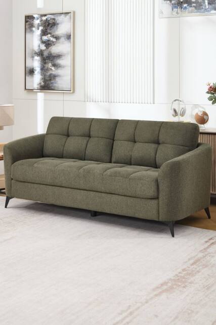More4Homes Solna 3 Seater Scandi Style Fabric Living Room Sofa in Green - image 1