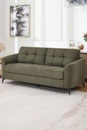 More4Homes Solna 3 Seater Scandi Style Fabric Living Room Sofa in Green - thumbnail 1