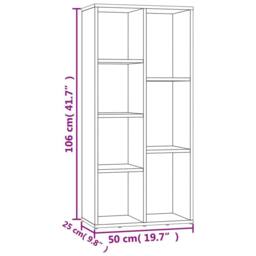Berkfield Home Classic Book Cabinet Concrete Grey 50x25x106 cm Engineered Wood - Size: 50 x 25 x 106 cm - thumbnail 7