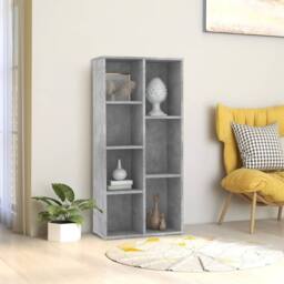 Berkfield Home Classic Book Cabinet Concrete Grey 50x25x106 cm Engineered Wood - Size: 50 x 25 x 106 cm - thumbnail 2