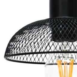 First Choice Lighting Cassidy - Small Black Mesh Easy Fit Metal Pendant Shade - thumbnail 2