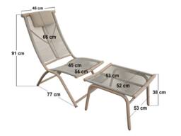 Solace+Co Esen Garden Lounge Chair with Footstool Beige - thumbnail 5