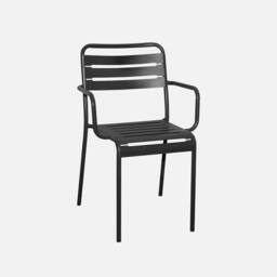 sweeek 6-seater Metal Garden Table With 2 Armchairs & 4 Chairs in Grey - thumbnail 6