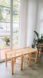 Nordlys Natural Rattan Bedroom Entryway Bench in Brown - thumbnail 3