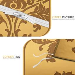 Grace Oeko Tex Certified Ultrasoft Duvet Cover Sets Machine Washable in Gold - Size: Super King - thumbnail 6