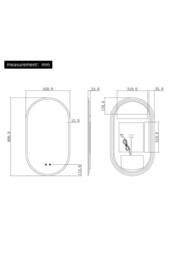 Fascinate Pill-Shaped Backlit LED Bathroom Mirror Anti-Fog 80x45cm in Silver - Size: 45 cm width x 75 cm drop - thumbnail 7